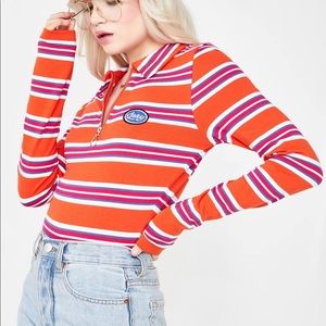 Lazy Oaf Striped Body Suit